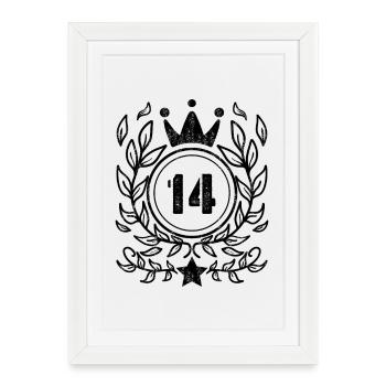 14 years old crown - 14 birthday - Framed poster (27 × 37 cm) - white - Front