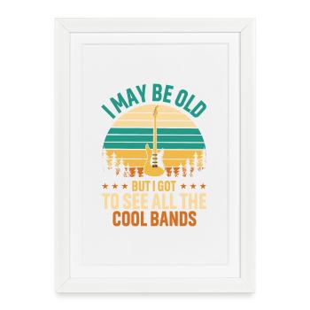 Guitar and Nature Sunset Vibe - Framed poster (27 × 37 cm) - white - Front