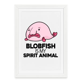 Blobfish Fish - Framed poster (27 × 37 cm) - white - Front