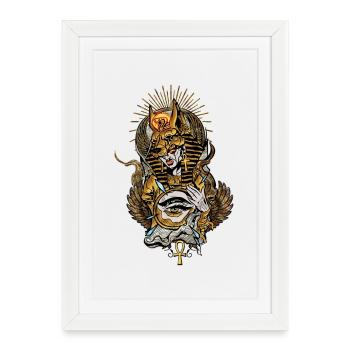 Anubis mask with the all-seeing eye - Framed poster (27 × 37 cm) - white - Front