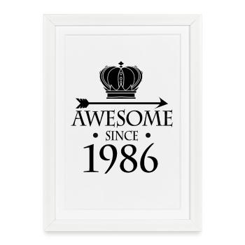 Né en 1986 - Fantastique depuis 1986 - Affiche encadrée (27 × 37 cm) - blanc - Devant