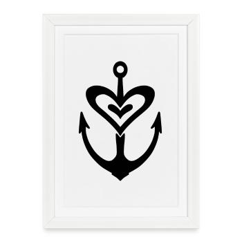 Anchor Heart - Framed poster (27 × 37 cm) - white - Front