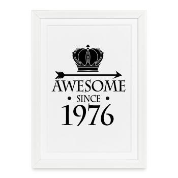 Né en 1976 - Fantastique depuis 1976 - Affiche encadrée (27 × 37 cm) - blanc - Devant