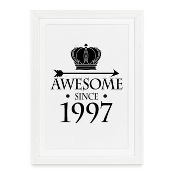 Né en 1997 - Fantastique depuis 1997 - Affiche encadrée (27 × 37 cm) - blanc - Devant