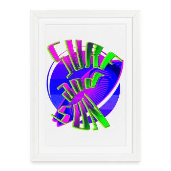 Surfing and Sun - Surfboard - Framed poster (27 × 37 cm) - white - Front