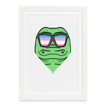 Cadeau de crocodile transsexuel transgenre - Affiche encadrée (27 × 37 cm) - blanc - Devant