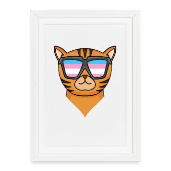 Transgenre Transsexuel Bengal Cat Cat - Affiche encadrée (27 × 37 cm) - blanc - Devant