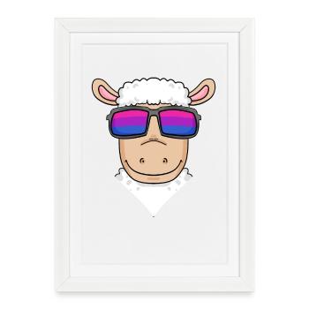 Bisexual sheep - sheep with glasses - Framed poster (27 × 37 cm) - white - Front