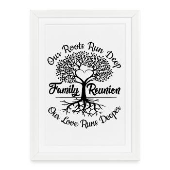 Réunion de famille Nos racines sont profondes - Affiche encadrée (27 × 37 cm) - blanc - Devant