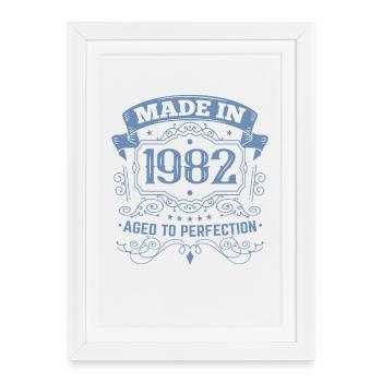 Fabriqué en millésime anniversaire 1982 - Affiche encadrée (27 × 37 cm) - blanc - Devant