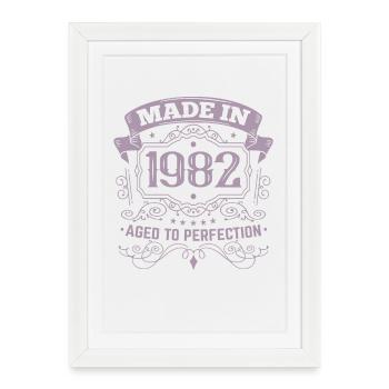 Fabriqué en millésime anniversaire 1982 - Affiche encadrée (27 × 37 cm) - blanc - Devant