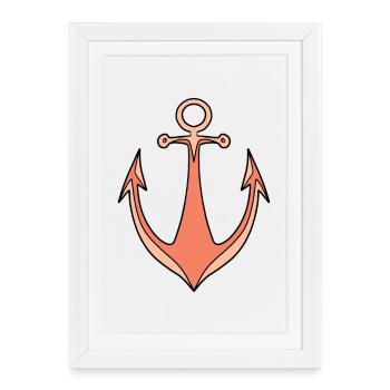 Ancre - Affiche encadrée (27 × 37 cm) - blanc - Devant