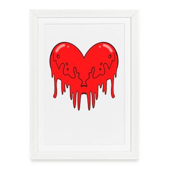 Sang de cœur - Affiche encadrée (27 × 37 cm) - blanc - Devant
