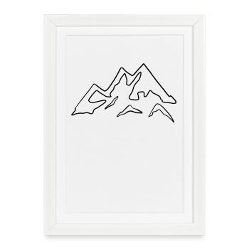 Montagnes - Affiche encadrée (27 × 37 cm) - blanc - Devant