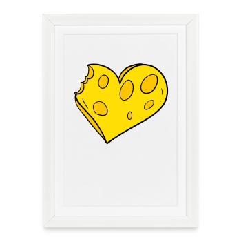 Heart of Cheese - Cheese Love - Framed poster (27 × 37 cm) - white - Front