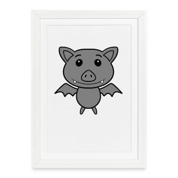 Cute bat - Framed poster (27 × 37 cm) - white - Front