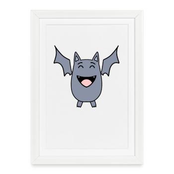 Bat - Framed poster (27 × 37 cm) - white - Front