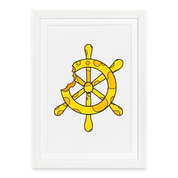 Volant Fromage - Affiche encadrée (27 × 37 cm) - blanc - Devant