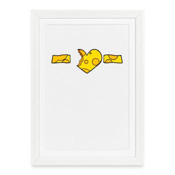 Ligne de fromage Heart - Affiche encadrée (27 × 37 cm) - blanc - Devant