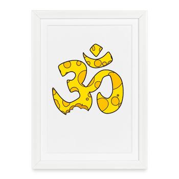 Cheese OM sign - Framed poster (27 × 37 cm) - white - Front