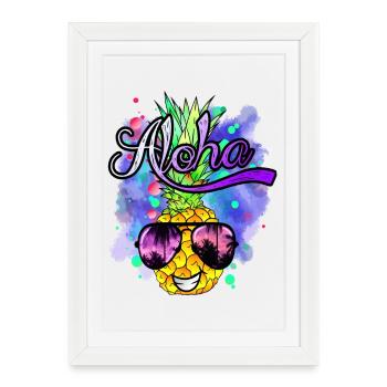 funny pineapple cool and colorful - Framed poster (27 × 37 cm) - white - Front