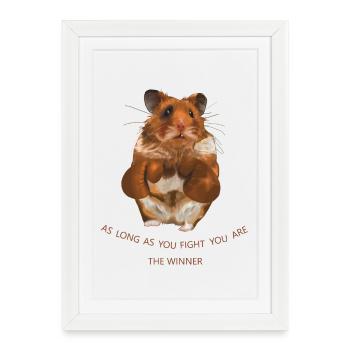Hamster - Affiche encadrée (27 × 37 cm) - blanc - Devant