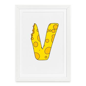 Letter V - Framed poster (27 × 37 cm) - white - Front