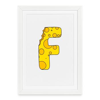 Letter F - Framed poster (27 × 37 cm) - white - Front