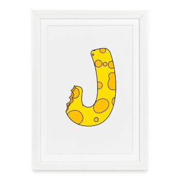 Lettre J - Affiche encadrée (27 × 37 cm) - blanc - Devant