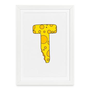 Lettre T - Affiche encadrée (27 × 37 cm) - blanc - Devant