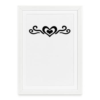 Cadeau de décoration de cœur - Affiche encadrée (27 × 37 cm) - blanc - Devant