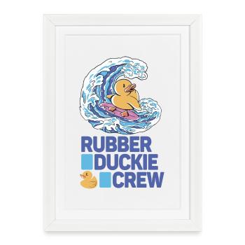 Canard en caoutchouc Équipage de canard en caoutchouc - Affiche encadrée (27 × 37 cm) - blanc - Devant
