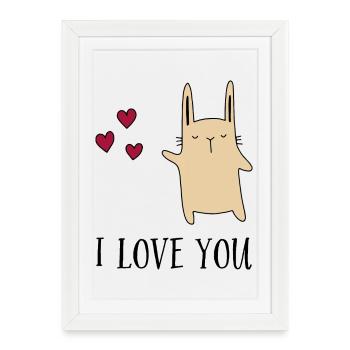 Je t'aime - Affiche encadrée (27 × 37 cm) - blanc - Devant