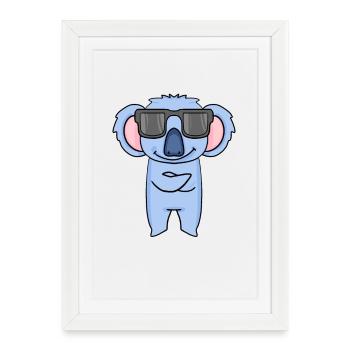 Koala with sunglasses - Framed poster (27 × 37 cm) - white - Front