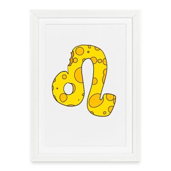 Signe du zodiaque Lion - Affiche encadrée (27 × 37 cm) - blanc - Devant