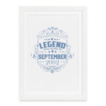 Une légende est née en septembre 2002 - Affiche encadrée (27 × 37 cm) - blanc - Devant