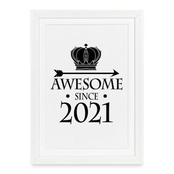 Millésime 2021 - Fantastique depuis 2021 - Affiche encadrée (27 × 37 cm) - blanc - Devant