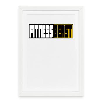 Motif du logo de la Bête du Fitness - Affiche encadrée (27 × 37 cm) - blanc - Devant