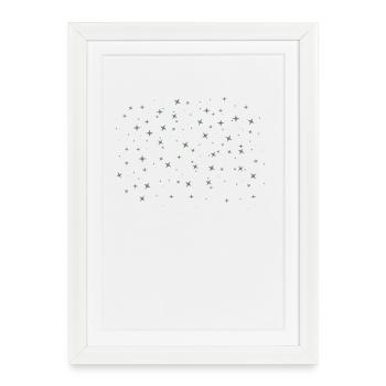 Étoiles Ciel étoilé Galaxie Voie lactée - Affiche encadrée (27 × 37 cm) - blanc - Devant
