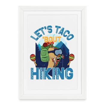 Randonnée Let’s Taco' Bout - Affiche encadrée (27 × 37 cm) - blanc - Devant
