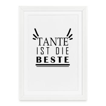 Tante ist die Beste - Gerahmtes Poster (27 × 37 cm) - Weiß - Vorne