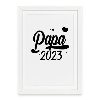 Père 2023 - Papa 2023 - Devenez papa - Affiche encadrée (27 × 37 cm) - blanc - Devant
