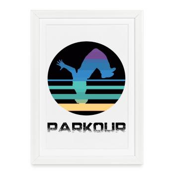 Parkour - Affiche encadrée (27 × 37 cm) - blanc - Devant