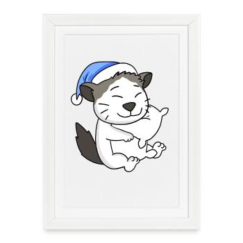 Chat race Ragdoll - Affiche encadrée (27 × 37 cm) - blanc - Devant