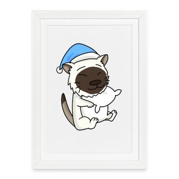 Cat cat breed Burma - Framed poster (27 × 37 cm) - white - Front
