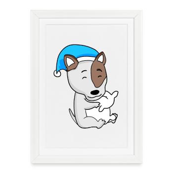 Chien Race De Chien Bull Terrier - Affiche encadrée (27 × 37 cm) - blanc - Devant