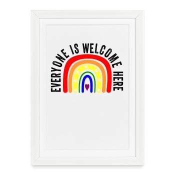 UNITY DAY Everyone is Welcome Here Boho Rainbow - Framed poster (27 × 37 cm) - white - Front