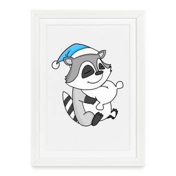 Raccoon Baby - Framed poster (27 × 37 cm) - white - Front