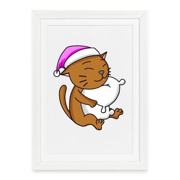 Chat race de chat Chat Abyssin - Affiche encadrée (27 × 37 cm) - blanc - Devant