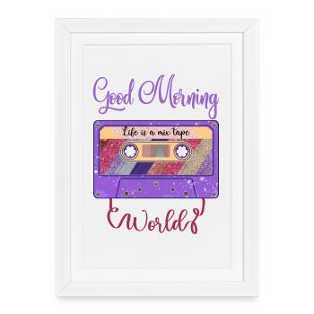 Retro Vintage 80's 90's Mixtape Cassette Tape Part - Framed poster (27 × 37 cm) - white - Front
